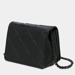 Pre Owned Chanel Black Mini Calfskin Propeller Flap
