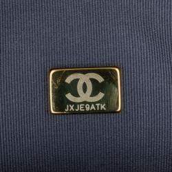 Pre Owned Chanel Blue Small Tweed School Memory Top Handle Flap
