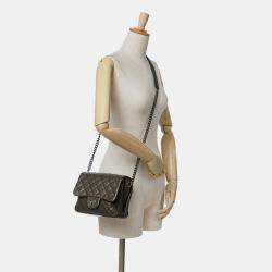 Pre Owned Chanel Brown CC Quilted Caviar Crossbody