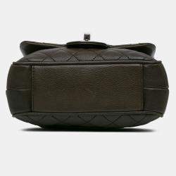 Pre Owned Chanel Brown CC Quilted Caviar Crossbody
