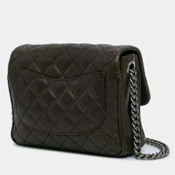 Pre Owned Chanel Brown CC Quilted Caviar Crossbody