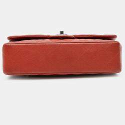 Pre Owned Chanel Red Medium Classic Caviar Double Flap