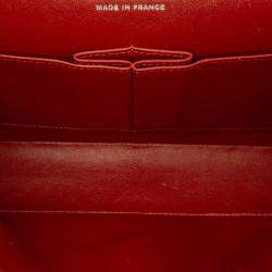 Pre Owned Chanel Red Medium Classic Caviar Double Flap