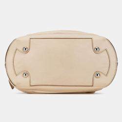 Pre Owned Chanel Brown Goatskin Square Stitch Essential Bowler