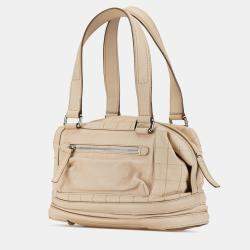 Pre Owned Chanel Brown Goatskin Square Stitch Essential Bowler