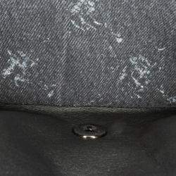 Pre Owned Chanel Black Medium Denim Double Flap