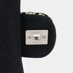 Pre Owned Chanel White Mini Rectangular Classic Ribbon Tweed Double Flap