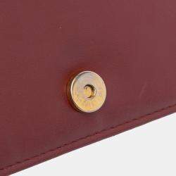 Pre Owned Chanel Red Quilted Aged Calfskin Gabrielle Wallet on Chain