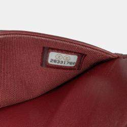 Pre Owned Chanel Red Quilted Aged Calfskin Gabrielle Wallet on Chain