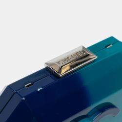 Pre Owned Chanel Blue CC Ombre Acrylic Clutch on Chain