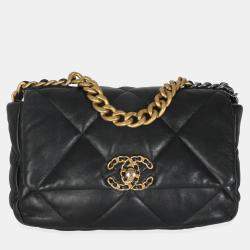 Pre Owned Chanel Black Quilted Lambskin Small Chanel 19 Flap Bag