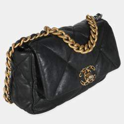Pre Owned Chanel Black Quilted Lambskin Small Chanel 19 Flap Bag