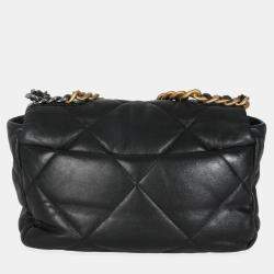 Pre Owned Chanel Black Quilted Lambskin Small Chanel 19 Flap Bag