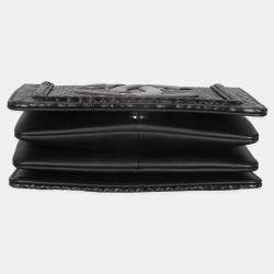 Pre Owned Chanel Silver Ombre Python Antico Flap Bag