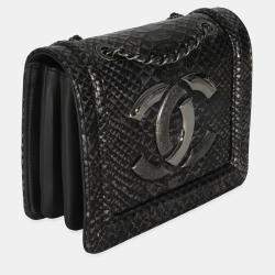 Pre Owned Chanel Silver Ombre Python Antico Flap Bag