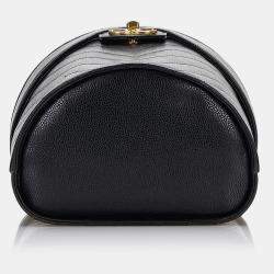 Pre Owned Chanel Black CC Caviar Leather Vanity Bag