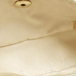 Pre Owned Chanel Off White Quilted Satin Vintage Flap bag