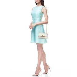 Pre Owned Chanel Off White Quilted Satin Vintage Flap bag