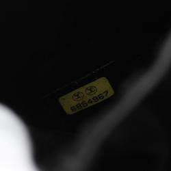 Pre Owned Chanel Coco Mark Vanity Handbag Leather Grained Calfskin Black