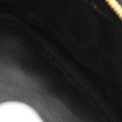 Pre Owned Chanel Coco Mark Vanity Handbag Leather Grained Calfskin Black