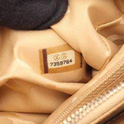 Pre Owned Chanel Coco Mark Shoulder Handbag Leather Grained Calfskin Beige