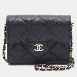 Pre Owned Chanel Matelasse Mini Crossbody Chain Shoulder Bag Calfskin