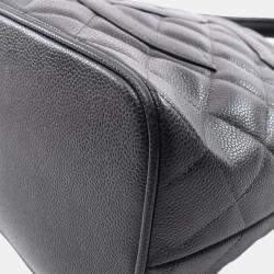 Pre Owned Chanel Medallion Tote Bag Leather Grained Calfskin Black