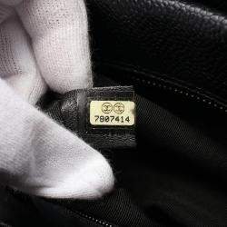 Pre Owned Chanel Matelasse Tote Shoulder Bag Leather Black Cc Coco