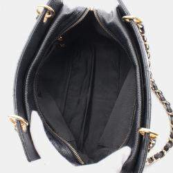 Pre Owned Chanel Matelasse Tote Shoulder Bag Leather Black Cc Coco