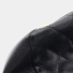 Pre Owned Chanel Matelasse Tote Shoulder Bag Leather Black Cc Coco