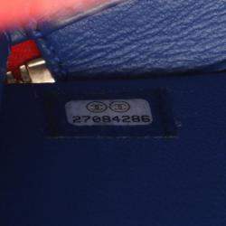Pre Owned Chanel Cc Filigree Small Vanity Shoulder Bag Leather Blue Red White