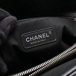 Pre Owned Chanel Chain Shoulder Bag Leather Grained Calfskin Black Cc Coco