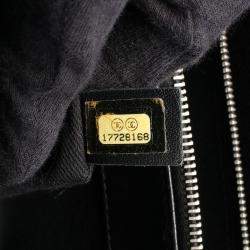 Pre Owned Chanel Chain Shoulder Bag Leather Grained Calfskin Black Cc Coco
