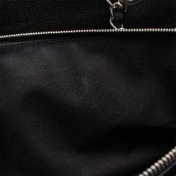 Pre Owned Chanel Chain Shoulder Bag Leather Grained Calfskin Black Cc Coco