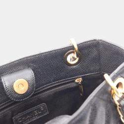 Pre Owned Chanel Matelasse PST Black Leather Chain Shoulder Tote Bag 