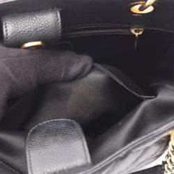 Pre Owned Chanel Matelasse PST Black Leather Chain Shoulder Tote Bag 