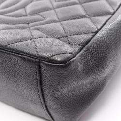Pre Owned Chanel Matelasse PST Black Leather Chain Shoulder Tote Bag 