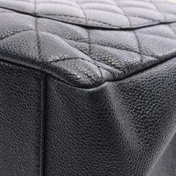 Pre Owned Chanel Black Matelasse  CC Grand Shopping Gst Shoulder Tote