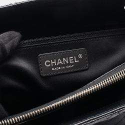 Pre Owned Chanel Black Matelasse  CC Grand Shopping Gst Shoulder Tote