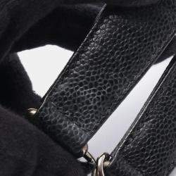 Pre Owned Chanel Black Matelasse  CC Grand Shopping Gst Shoulder Tote