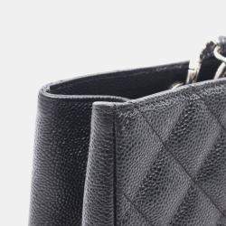 Pre Owned Chanel Black Matelasse  CC Grand Shopping Gst Shoulder Tote