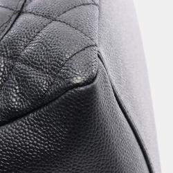 Pre Owned Chanel Black Matelasse  CC Grand Shopping Gst Shoulder Tote