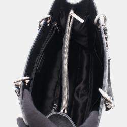 Pre Owned Chanel Black Matelasse  CC Grand Shopping Gst Shoulder Tote