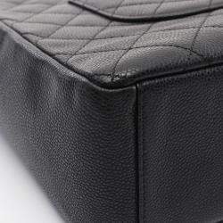 Pre Owned Chanel Matelasse  Black Grained Calfskin CC Chain Tote Bag