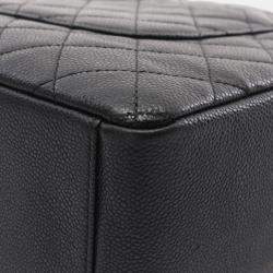 Pre Owned Chanel Matelasse  Black Grained Calfskin CC Chain Tote Bag