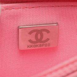 Pre Owned Chanel Boy Chanel Matelasse Pink Leather Chain Shoulder Bag Woc