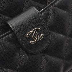 Pre Owned Chanel Matelasse Camera Shoulder Bag Grained Calfskin Black Cc
