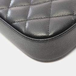 Pre Owned Chanel Matelasse Camera Shoulder Bag Grained Calfskin Black Cc