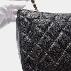 Pre Owned Chanel Matelasse CC Black Grained Calfskin Shoulder Bag 