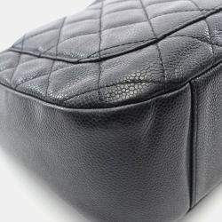 Pre Owned Chanel Matelasse CC Black Grained Calfskin Shoulder Bag 
